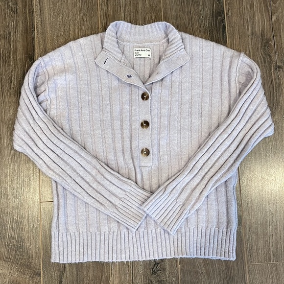 ⚠️PENDING⚠️ Frank & Oak | Button Down Seawool Sweater (Lavender) - Picture 4 of 5